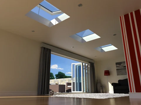 Flat rooflight in a flat roof